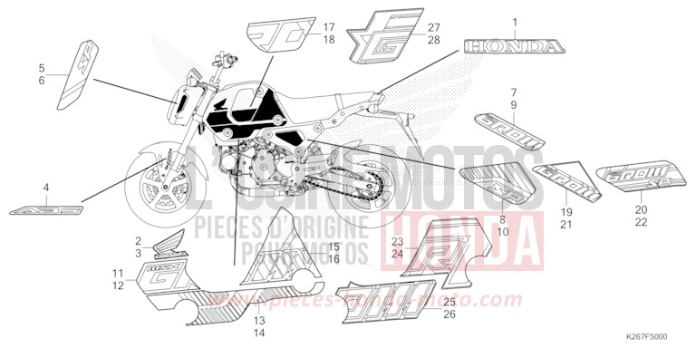 MARKE/STREIFEN von MSX GROM A FORCE SILVER METALLIC (NH411) von 2021
